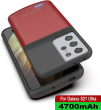 Charger l&#39;image dans la galerie, PunkJuice S21 Ultra Battery Case Red - Portable Charging Power Juice Bank with 4700mAh 
