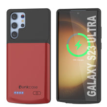 Load image into Gallery viewer, Coque de batterie PunkJuice S23 Ultra rouge - Banque de jus de puissance portable avec 4800mAh de charge.
