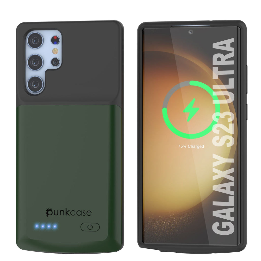 PunkJuice S23 Coque Batterie Ultra Verte - Banque de jus de charge portable avec 4800mAh