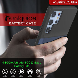 Coque de batterie ultra PunkJuice S23 bleue - Banque de jus de charge portable avec 4800mAh