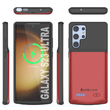 Load image into Gallery viewer, Coque de batterie PunkJuice S23 Ultra rouge - Banque de jus de puissance portable avec 4800mAh de charge.
