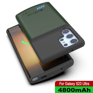 PunkJuice S23 Coque Batterie Ultra Verte - Banque de jus de charge portable avec 4800mAh