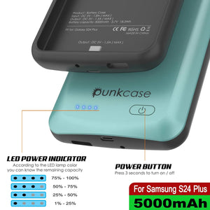 Étui de batterie PunkJuice S24+ Plus Teal - Banque de jus de charge portable avec 5000 mAh