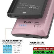 Load image into Gallery viewer, Étui de batterie PunkJuice S24 Ultra en or rose - Banque de jus de charge portable avec 4500 mAh
