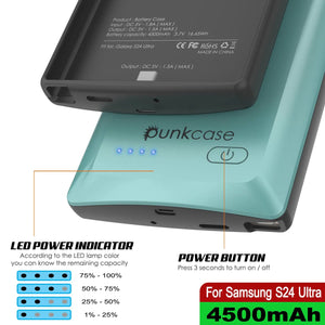 Étui de batterie PunkJuice S24 Ultra Teal - Banque de jus de charge portable avec 4500 mAh