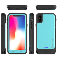 Charger l&#39;image dans la galerie, PunkJuice iPhone X Battery Case, Waterproof, IP68 Certified [Ultra Slim] [Teal] 
