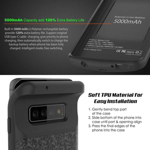 PunkJuice S10+ Plus Battery Case Black - Fast Charging Power Juice Bank with 5000mAh (Color in image: Blue)