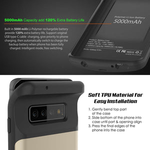 PunkJuice S10+ Plus Battery Case Gold - Fast Charging Power Juice Bank with 5000mAh (Color in image: Blue)