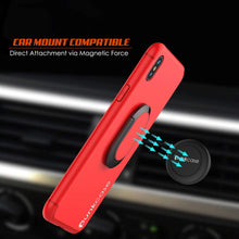 Load image into Gallery viewer, iPhone XR Case, Punkcase Magnetix Protective TPU Cover W/ Kickstand, Tempered Glass Screen Protector [Red] (Color in image: black)
