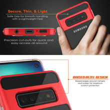 Charger l&#39;image dans la galerie, Galaxy S10 Case, PUNKcase [LUCID 3.0 Series] [Slim Fit] Armor Cover w/ Integrated Screen Protector [Red] (Color in image: Black)
