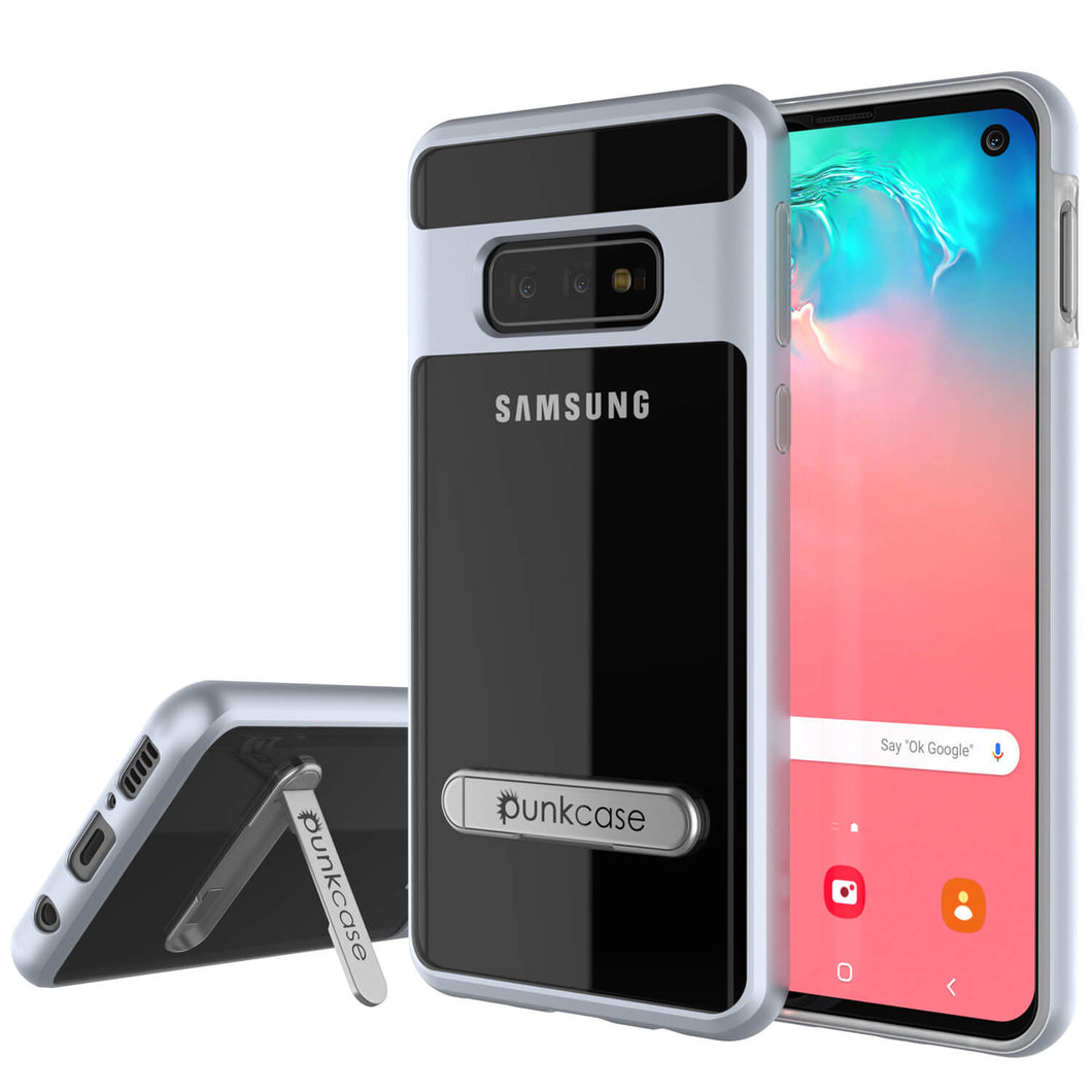 Galaxy S10e Case, PUNKcase [LUCID 3.0 Series] [Slim Fit] Armor Cover w/ Integrated Screen Protector [Silver] (Color in image: Silver)