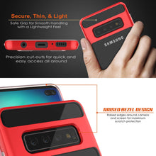 Charger l&#39;image dans la galerie, Galaxy S10+ Plus Case, PUNKcase [LUCID 3.0 Series] [Slim Fit] Armor Cover w/ Integrated Screen Protector [Red] (Color in image: Black)
