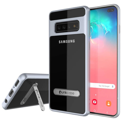 Galaxy S10+ Plus Case, PUNKcase [LUCID 3.0 Series] [Slim Fit] Armor Cover w/ Integrated Screen Protector [Silver] (Color in image: Silver)