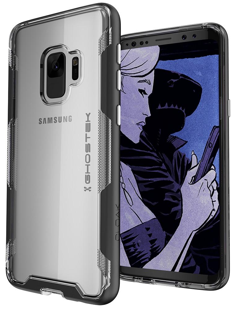 Galaxy S9 Clear Protective Case | Cloak 3 Series [Black] (Color in image: Black)