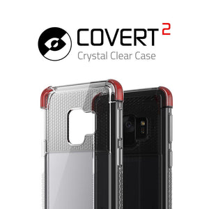 Galaxy S9 Clear Protective Case | Covert 2 Series [Red] (Color in image: White)