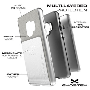 Galaxy S9+ Protective Wallet Case | Exec 2 Series [Silver] (Color in image: Black)