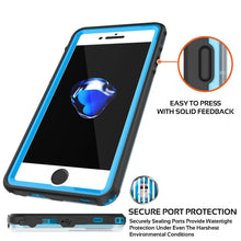 Load image into Gallery viewer, iPhone 8+ Plus Waterproof Case, PUNKcase CRYSTAL Light Blue  W/ Attached Screen Protector  | Warranty (Color in image: teal)
