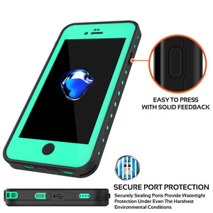 iPhone SE (4.7") Waterproof Case, Punkcase [Teal] [StudStar Series] [Slim Fit] [IP68 Certified]] [Dirtproof] [Snowproof] (Color in image: white)