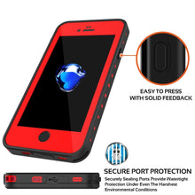 Charger l&#39;image dans la galerie, iPhone 8 Waterproof Case, Punkcase [Red] [StudStar Series] [Slim Fit] [IP68 Certified]  [Dirtproof] [Snowproof] (Color in image: black)
