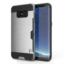 Load image into Gallery viewer, Galaxy S8 Plus Case, PUNKcase [SLOT Series] [Slim Fit] Dual-Layer Armor Cover w/Integrated Anti-Shock System, Credit Card Slot [Silver] (Color in image: Silver)

