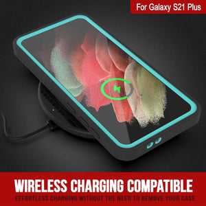 Galaxy S21+ Plus Water/Shock/Snowproof [Extreme Series]  Screen Protector Case [Teal] (Color in image: Pink)