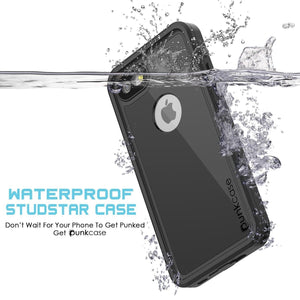 iPhone SE (4.7") Waterproof Case, Punkcase [Black] [StudStar Series] [Slim Fit] [IP68 Certified][Dirtproof] [Snowproof] (Color in image: light blue)