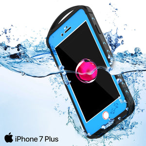 iPhone 7+ Plus Waterproof Case, Punkcase ALPINE Series, Light Blue | Heavy Duty Armor Cover (Color in image: red)