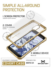 Load image into Gallery viewer, Moto G4 Case, Ghostek Covert Gold Series | Clear TPU | Explosion-Proof Screen Protector | Ultra Fit (Color in image: Peach)
