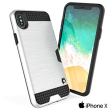 Load image into Gallery viewer, iPhone X Case, PUNKcase [SLOT Series] Slim Fit Dual-Layer Armor Cover &amp; Tempered Glass PUNKSHIELD Screen Protector for Apple iPhone X [White] (Color in image: Rose Gold)
