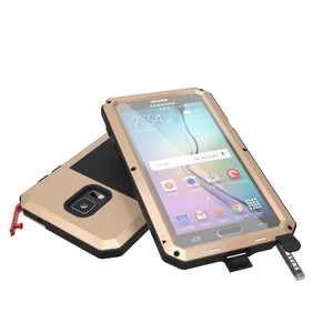 Note 4 Case, Punkcase® METALLIC Series GOLD w/ TEMPERED GLASS | Aluminum Frame (Color in image: White)