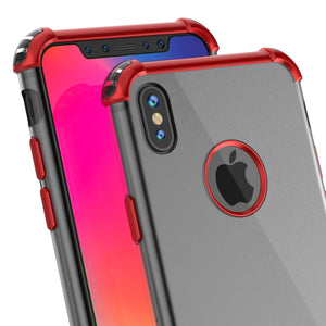 iPhone X Case, Punkcase [BLAZE SERIES] Protective Cover W/ PunkShield Screen Protector [Shockproof] [Slim Fit] for Apple iPhone 10 [Red] 