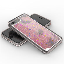 Load image into Gallery viewer, iPhone 8+ Plus Case, PunkCase LIQUID Rose Series, Protective Dual Layer Floating Glitter Cover (Color in image: pink)
