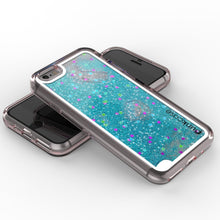 Charger l&#39;image dans la galerie, iPhone SE (4.7&quot;) Case, PunkCase LIQUID Teal Series, Protective Dual Layer Floating Glitter Cover (Color in image: gold)
