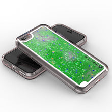 Charger l&#39;image dans la galerie, iPhone SE (4.7&quot;) Case, PunkCase LIQUID Green Series, Protective Dual Layer Floating Glitter Cover (Color in image: silver)
