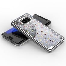 Load image into Gallery viewer, S7 Edge Case, Punkcase [Liquid Silver Series] Protective Dual Layer Floating Glitter Cover with lots of Bling &amp; Sparkle + PunkShield Screen Protector (Color in image: green)
