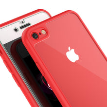 Charger l&#39;image dans la galerie, iPhone 7 Case [MASK Series] [RED] Full Body Hybrid Dual Layer TPU Cover W/ protective Tempered Glass Screen Protector (Color in image: black)
