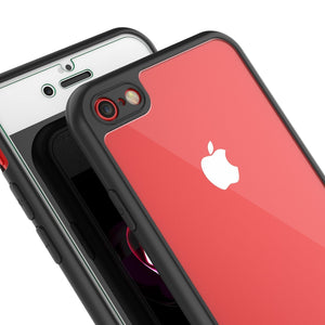 iPhone SE (4.7") Case [MASK Series] [BLACK] Full Body Hybrid Dual Layer TPU Cover W/ protective Tempered Glass Screen Protector (Color in image: white)