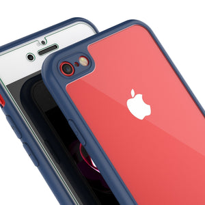 iPhone SE (4.7") Case [MASK Series] [NAVY] Full Body Hybrid Dual Layer TPU Cover W/ protective Tempered Glass Screen Protector (Color in image: black)