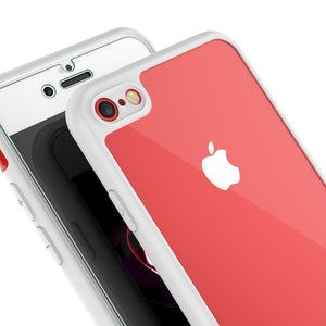 iPhone SE (4.7") Case [MASK Series] [WHITE] Full Body Hybrid Dual Layer TPU Cover W/ protective Tempered Glass Screen Protector (Color in image: black)