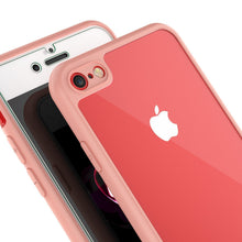 Load image into Gallery viewer, iPhone SE (4.7&quot;) Case [MASK Series] [PINK] Full Body Hybrid Dual Layer TPU Cover W/ protective Tempered Glass Screen Protector (Color in image: black)
