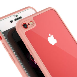 iPhone SE (4.7") Case [MASK Series] [PINK] Full Body Hybrid Dual Layer TPU Cover W/ protective Tempered Glass Screen Protector (Color in image: black)