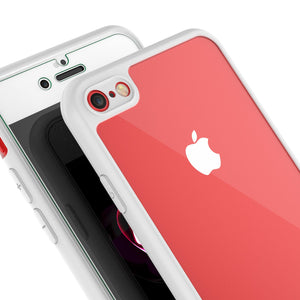iPhone 7 Case [MASK Series] [WHITE] Full Body Hybrid Dual Layer TPU Cover W/ protective Tempered Glass Screen Protector (Color in image: black)