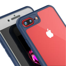Charger l&#39;image dans la galerie, iPhone 7 PLUS Case [MASK Series] [NAVY] Full Body Hybrid Dual Layer TPU Cover W/ protective Tempered Glass Screen Protector (Color in image: black)

