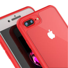 Charger l&#39;image dans la galerie, iPhone 8+ Plus Case [MASK Series] [RED] Full Body Hybrid Dual Layer TPU Cover W/ protective Tempered Glass Screen Protector (Color in image: black)
