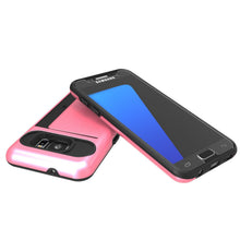 Load image into Gallery viewer, Galaxy S7 EDGE Case PunkCase CLUTCH Pink Series Slim Armor Soft Cover Case w/ Screen Protector (Color in image: Black)
