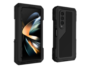 Étui en métal Galaxy Z Fold4, Coque robuste et résistance de qualité militaire, protégeant intégralement le corps en [bleu].