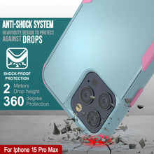 Load image into Gallery viewer, Punkcase pour iPhone 15 Pro MAX Belt Clip Multiryer Holster Case [Patron Series] [Mint-rose]
