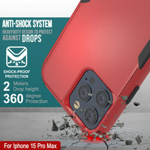 Load image into Gallery viewer, Punkcase pour iPhone 15 Pro MAX Belt Clip Multiryer Holster Case [Série Patron] [Red-Black]
