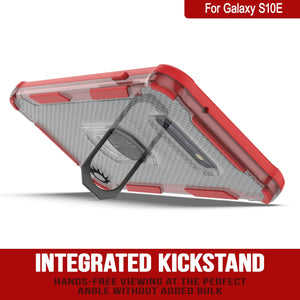Coque Punkcase Galaxy S10e [Série Magnetix 2.0] Coque Transparente en TPU de Protection avec Béquille [Rouge]