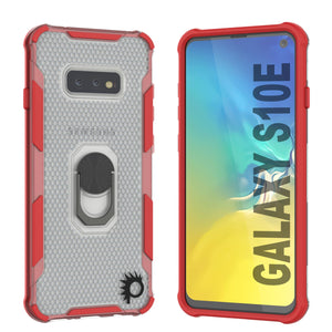 Coque Punkcase Galaxy S10e [Série Magnetix 2.0] Coque Transparente en TPU de Protection avec Béquille [Rouge]